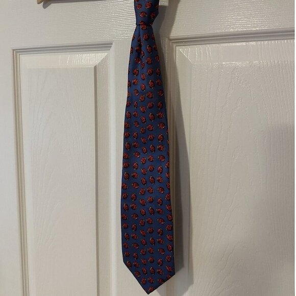 Beaufort Tie Company The Rack - Classic, Navy Blue with Ladybugs 100% Silk Tie - Picture 2 of 3